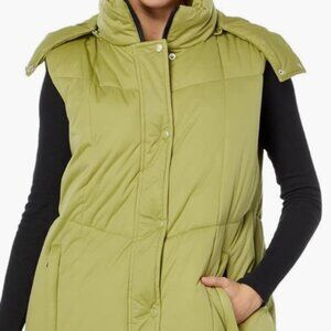 NWT Avec Les Filles Quilted Longline Puffer Jacket Vest